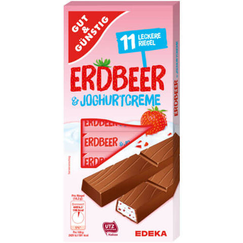Gut and Gunstig Milk Chocolate with Stawberry Yogurt Filling (11-Pack) (CASE OF 10 x 200g)