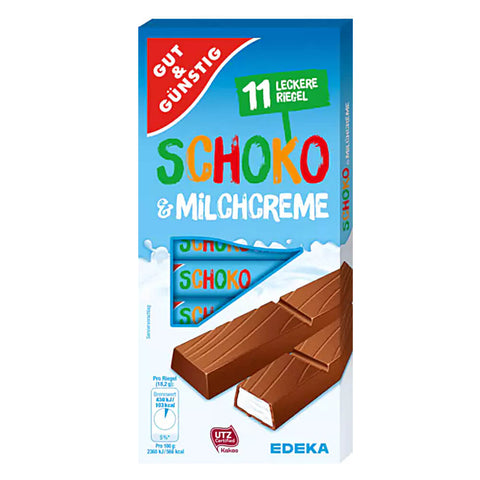 Gut and Gunstig Milk Chocolate with Cream Filling (11-Pack)  HEAT SENSITIVE ITEM. PLEASE ADD ITEM 122942 TO THE ORDER TO TRY TO PROTECT CHOCOLATES FROM HEAT DAMAGE. (CASE OF 10 x 200g)