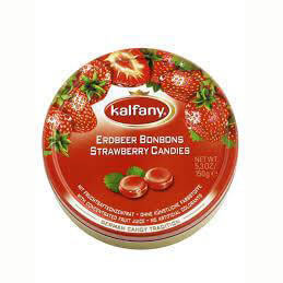 Kalfany Strawberry Flavored Hard Candies Tin (CASE OF 10 x 150g)