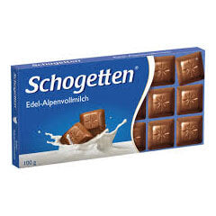 Schogetten Milk Chocolate Bar (HEAT SENSITIVE ITEM - PLEASE ADD A THERMAL BOX TO YOUR ORDER TO PROTECT YOUR ITEMS (CASE OF 15 x 100g)