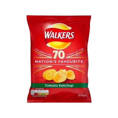 Walkers Crisps Tomato Ketchup Flavour (CASE OF 32 x 32.5g)