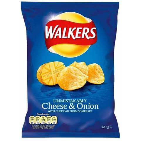 Walkers Crisps Cheese and Onion (CASE OF 32 x 32.5g)