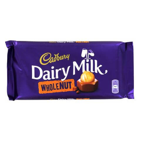 Cadbury Dairy Milk Wholenut (HEAT SENSITIVE ITEM - PLEASE ADD A THERMAL BOX TO YOUR ORDER TO PROTECT YOUR ITEMS (CASE OF 14 x 180g)