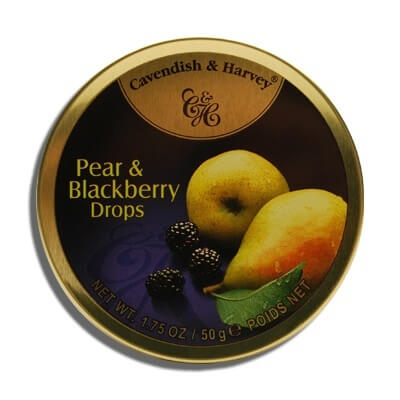 Cavendish Small Pear and Blackberry Drops Tin (CASE OF 7 x 50g)