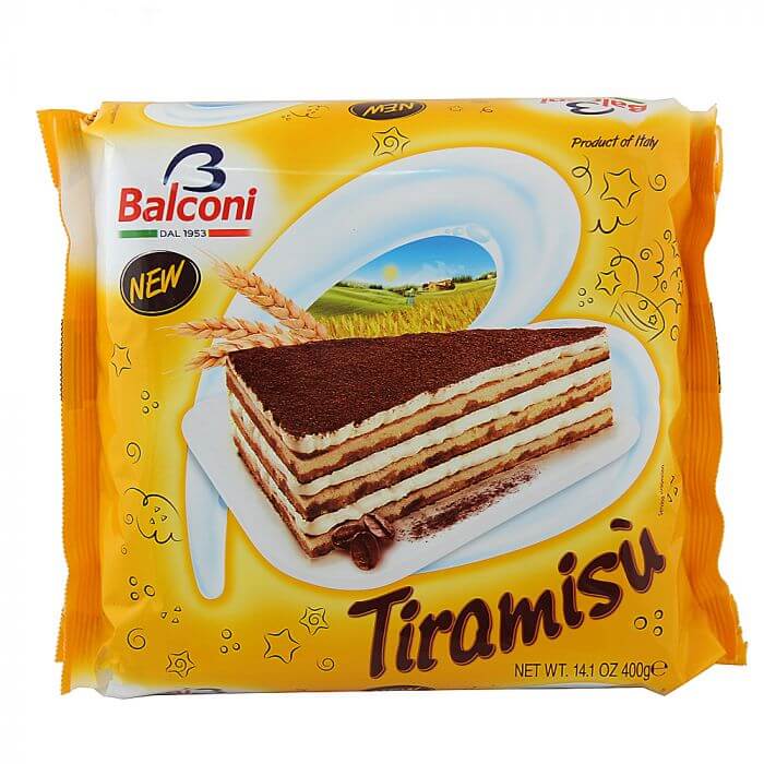 Balconi Tiramisu Cake Oven Baked Confection (CASE OF 6 x 400g)