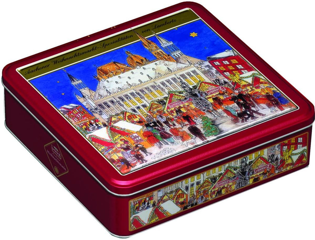 Lambertz Aachener Weihnachtsmarkt Cookie Tin  HEAT SENSITIVE ITEM. PLEASE ADD ITEM 122942 TO THE ORDER TO TRY TO PROTECT CHOCOLATES FROM HEAT DAMAGE. (CASE OF 6 x 500g)