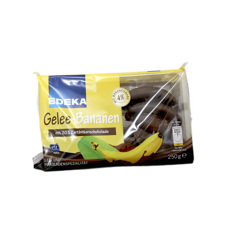 Edeka Gelee Dark Chocolate Covered Bananas (CASE OF 10 x 250g)