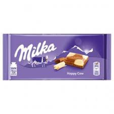 Milka Happy Cow Chocolate Bar  HEAT SENSITIVE ITEM. PLEASE ADD ITEM 122942 TO THE ORDER TO TRY TO PROTECT CHOCOLATES FROM HEAT DAMAGE. (CASE OF 24 x 90g)
