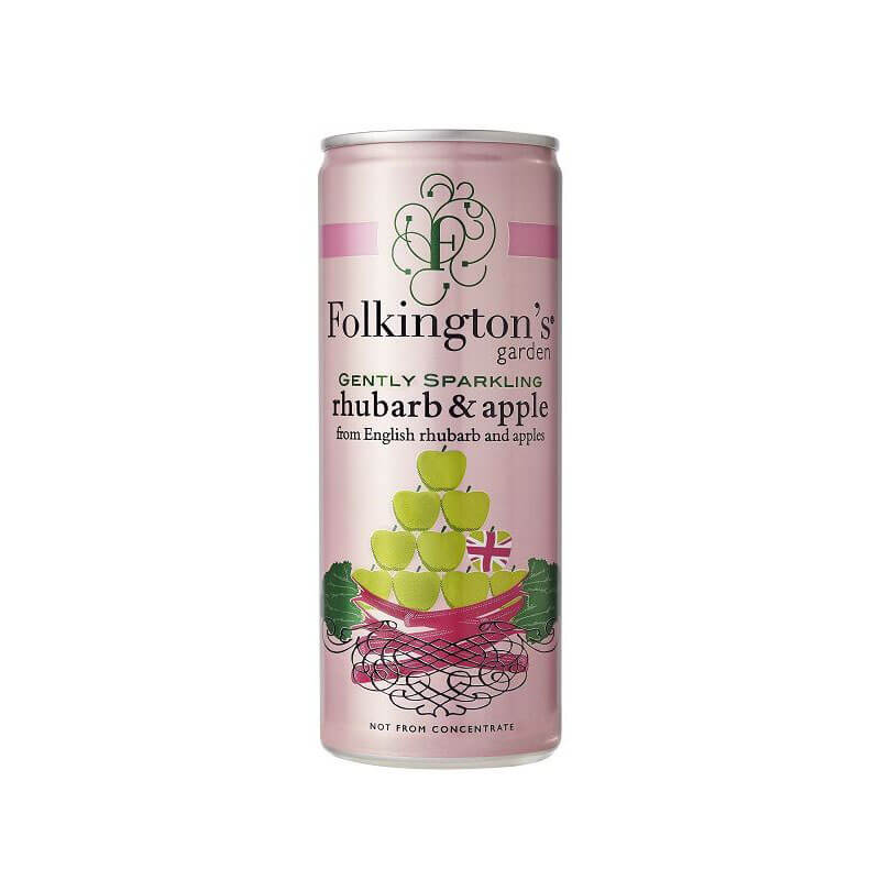Folkingtons Rhubarb and Apple Gently Sparkling Can (CASE OF 12 x 250ml)