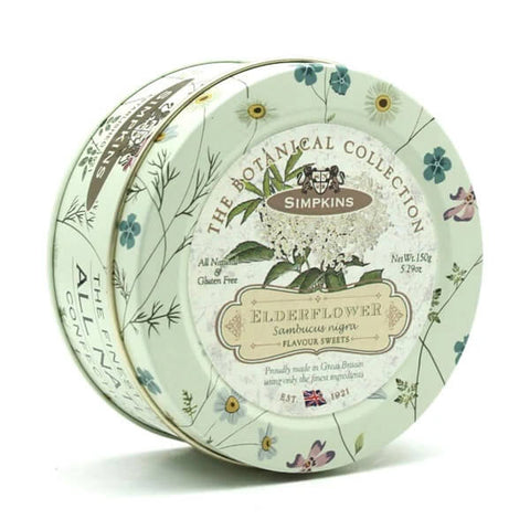 Simpkins Botanicals Elderflower Flavor Sweets Tin (CASE OF 10 x 150g)