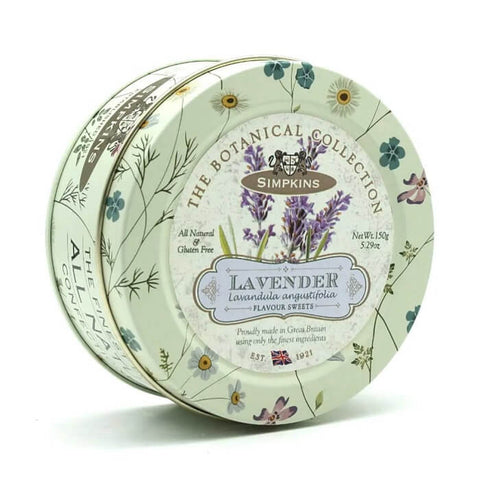 Simpkins Botanicals Lavender Flavor Sweets Tin (CASE OF 10 x 150g)