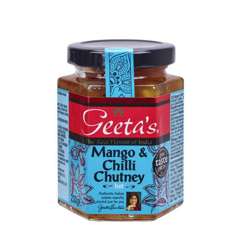 Geetas Premium Mango and Chilli Chutney - Hot (CASE OF 6 x 230g)