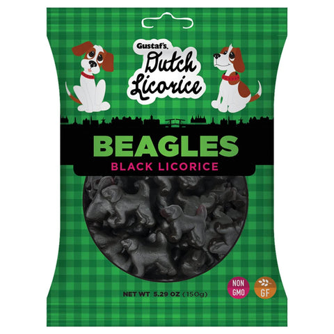 Gustafs Beagles Licorice, Black Liquorice (CASE OF 12 x 150g)