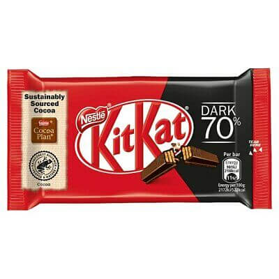 Nestle KitKat - Dark 4 Finger Bar (HEAT SENSITIVE ITEM - PLEASE ADD A THERMAL BOX TO YOUR ORDER TO PROTECT YOUR ITEMS (CASE OF 24 x 41.5g)