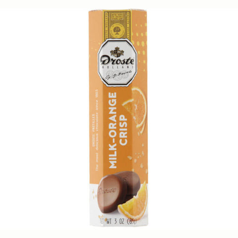 Droste Pastille Milk Orange Crisp Chocolate Tube (CASE OF 12 x 85g)