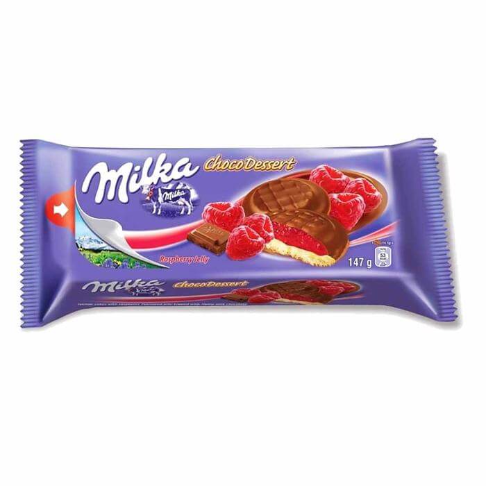 Milka Choco Dessert Cookies with Raspberry Jelly (CASE OF 24 x 147g)