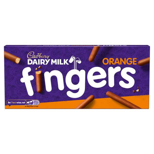 Cadbury Orange Fingers (CASE OF 20 x 114g)