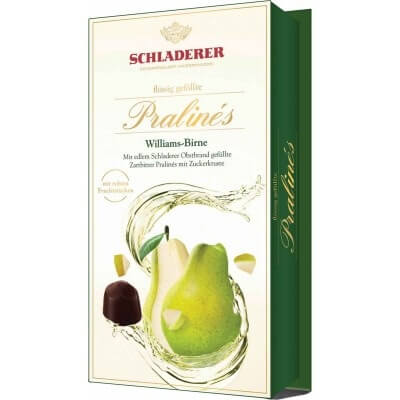 Schladerer Pear Brandy Dark Chocolate No Sugar Crust (CASE OF 8 x 127g)