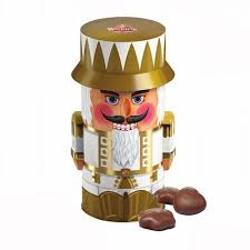 Wicklein Nutcracker Gold Tin with Milk Chocolate Lebkuchen Filled with Sour Cherry Fruit (CASE OF 6 x 200g)