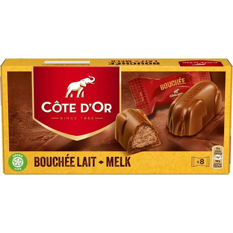 Cote D Or Milk Chocolate Bouchees With a Milk Truffle Filling (CASE OF 12 x 200g)