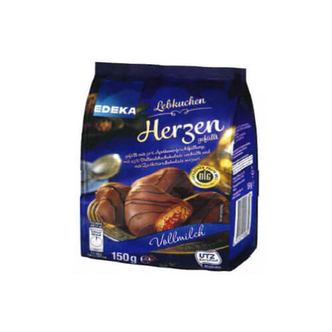 Edeka Lebkuchen Herzen Gefuellt Vollmilch (CASE OF 36 x 150g)