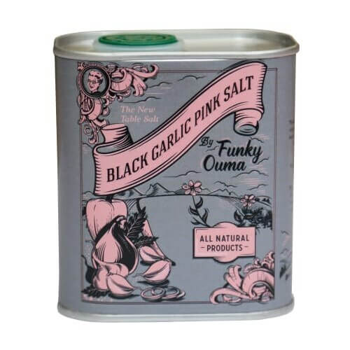 Funky Ouma Black Garlic Pink Salt (Tin) (CASE OF 12 x 320g)