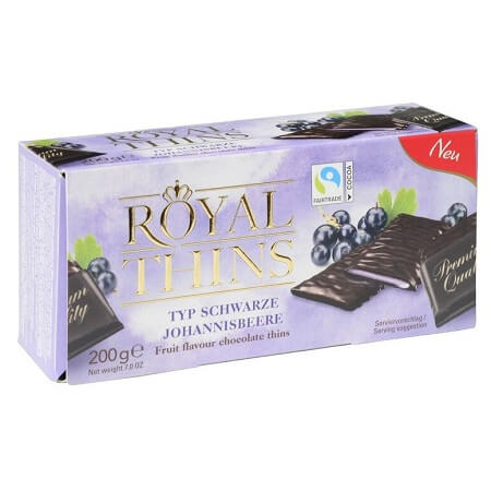 Boehme Royal Thins with Black Currant and Dark Chocolate (CASE OF 16 x 200g)