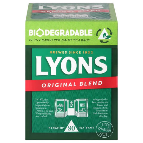 Lyons Original  Blend Tea (Pack of 80 Tea Bags) (CASE OF 12 x 232g)