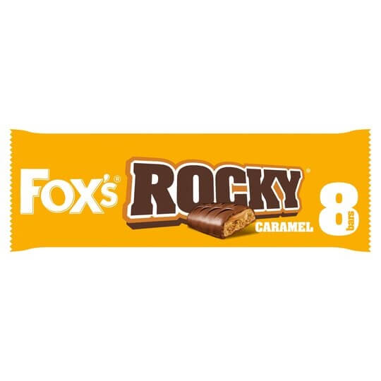 Foxs Biscuits Rocky Caramel Bars (Item Contains 7 Bars)  HEAT SENSITIVE ITEM. PLEASE ADD ITEM 122942 TO THE ORDER TO TRY TO PROTECT CHOCOLATES FROM HEAT DAMAGE. (CASE OF 36 x 136.5g)