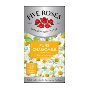 Five Roses Tea Pure Chamomile Tea Bags (Pack Of 20 Bags) (CASE OF 6 x 40g)