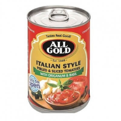 All Gold Tomato Products Italian Style Tom Sliced (CASE OF 12 x 410g)