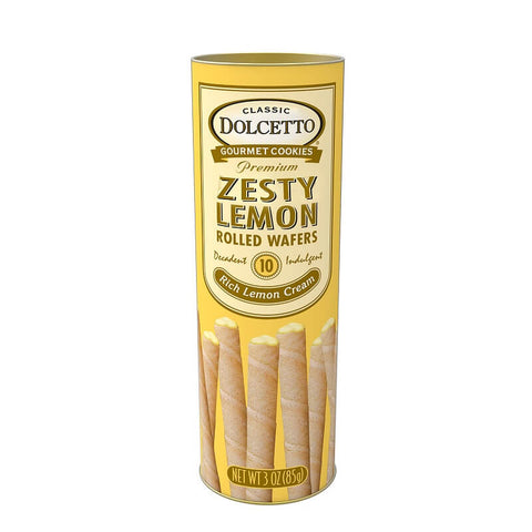 Dolcetto Zesty Lemon Rolled Wafers (CASE OF 12 x 85g)