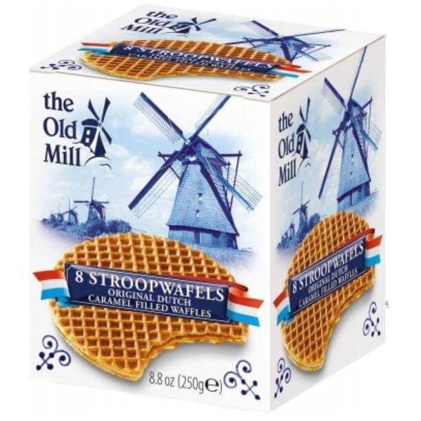 The Old Mill Stroopwafels In Box Caramel Filled (Pack of 8) (CASE OF 6 x 250g)