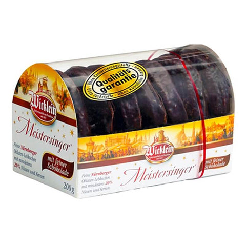 Wicklein Feine Nuremberg Meistersinger Oblaten Lebkuchen With Dark Chocolate 20 percent Nuts  HEAT SENSITIVE ITEM. PLEASE ADD ITEM 122942 TO THE ORDER TO TRY TO PROTECT CHOCOLATES FROM HEAT DAMAGE. (CASE OF 18 x 200g)