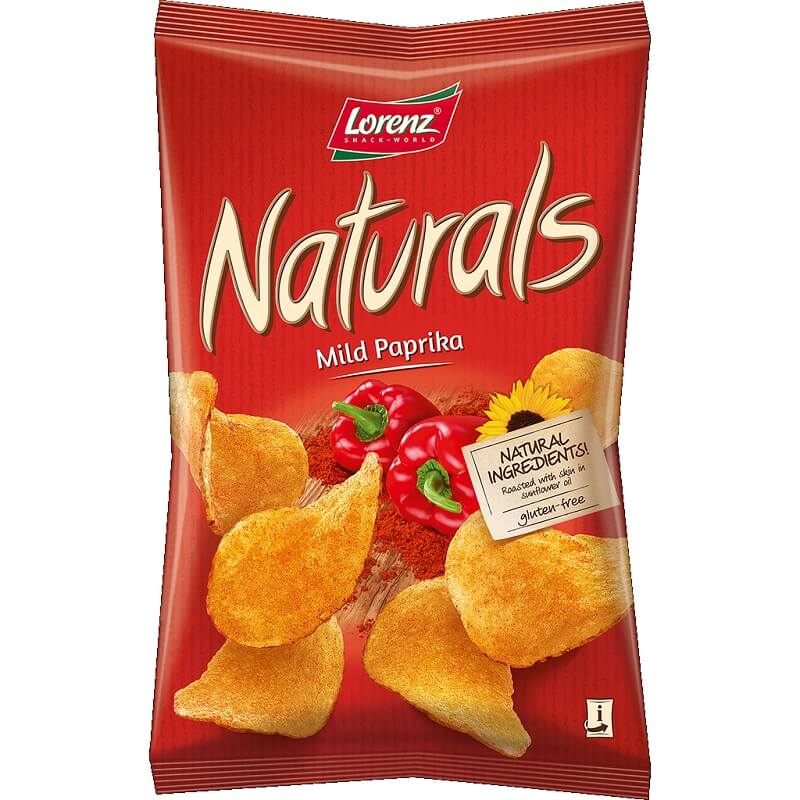 Lorenz Natural Chips with Mild Paprika (CASE OF 12 x 100g)