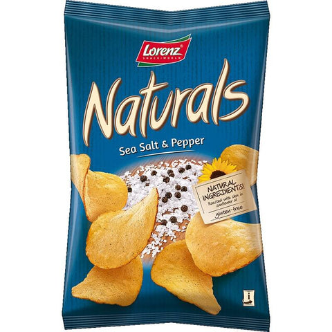 Lorenz Natural Sea Salt and Pepper Chips In Bags (CASE OF 12 x 100g)