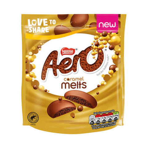 Nestle Aero Caramel Melts Pouch (HEAT SENSITIVE ITEM - PLEASE ADD A THERMAL BOX TO YOUR ORDER TO PROTECT YOUR ITEMS (CASE OF 8 x 86g)