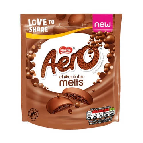 Nestle Aero Milk Chocolate Melts Pouch (CASE OF 8 x 92g)