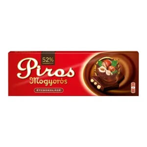 Piros Mogyoros Dark Chocolate (HEAT SENSITIVE ITEM - PLEASE ADD A THERMAL BOX TO YOUR ORDER TO PROTECT YOUR ITEMS (CASE OF 20 x 80g)