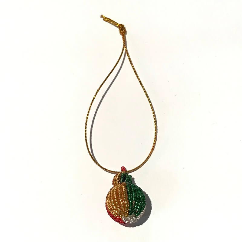 African Hut Beaded Tiny Christmas Ball (CASE OF 6 x 6g)