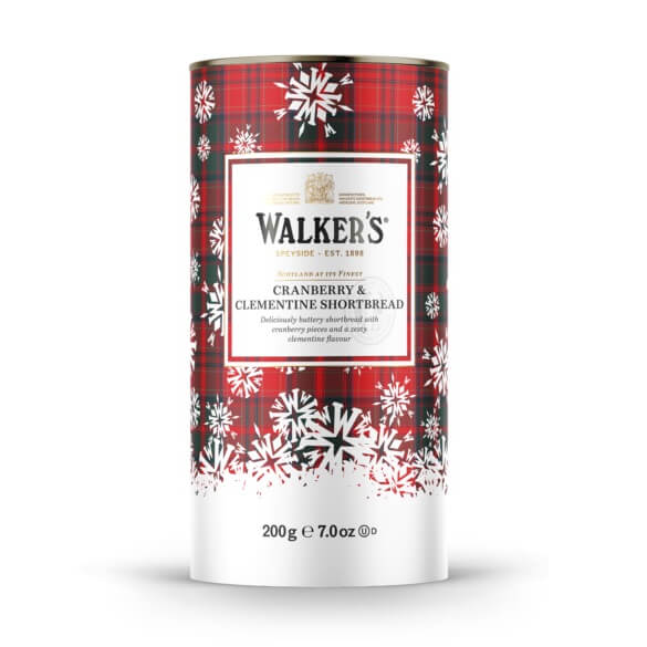 Walkers Cranberry and Clementine Shortbread Rounds Tube (CASE OF 12 x 200g)