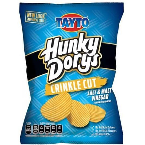 Tayto Hunky Dory Krinkle Cut Salt and Vinegar Crisps (CASE OF 50 x 37g)