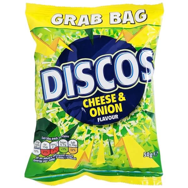 Walkers Discos Crisps Cheese and Onion Flavour (CASE OF 28 x 50g)
