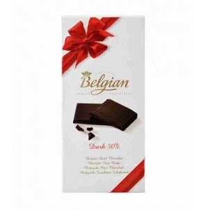The Belgian 50% Dark Chocolate Bar (HEAT SENSITIVE ITEM - PLEASE ADD A THERMAL BOX TO YOUR ORDER TO PROTECT YOUR ITEMS (CASE OF 25 x 100g)