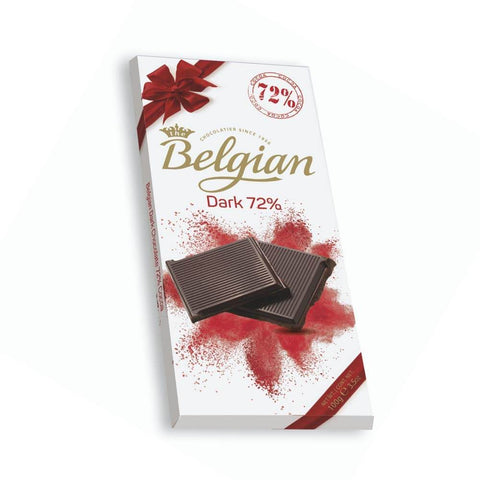 The Belgian 72% Dark Chocolate Bar (HEAT SENSITIVE ITEM - PLEASE ADD A THERMAL BOX TO YOUR ORDER TO PROTECT YOUR ITEMS (CASE OF 25 x 100g)