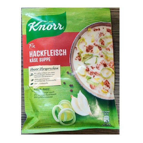 Knorr  Fix Minced Meat Cheese Soup Hackfleisch Kase Suppe (CASE OF 14 x 58g)