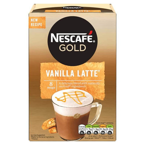 Nescafe Gold Vanilla Latte 8 pack (CASE OF 6 x 148g)