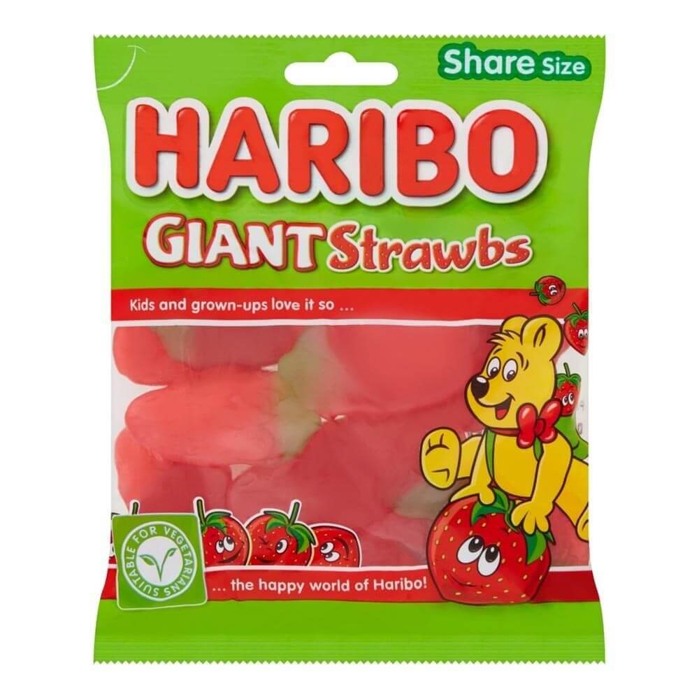 Haribo Giant Strawberries (CASE OF 15 x 175g)