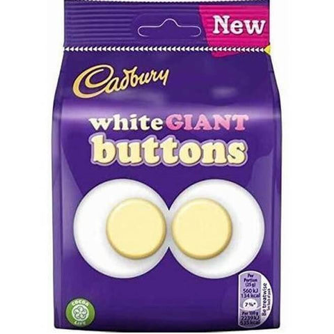 Cadbury Giant White Buttons (HEAT SENSITIVE ITEM - PLEASE ADD A THERMAL BOX TO YOUR ORDER TO PROTECT YOUR ITEMS (CASE OF 10 x 110g)