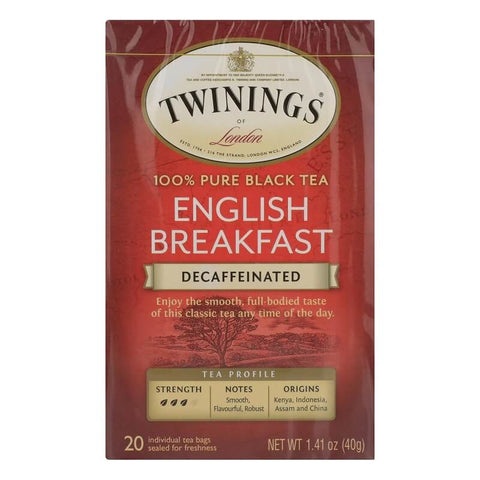 Twinings English Breakfast Teas Decaf (20) (CASE OF 4 x 40g)